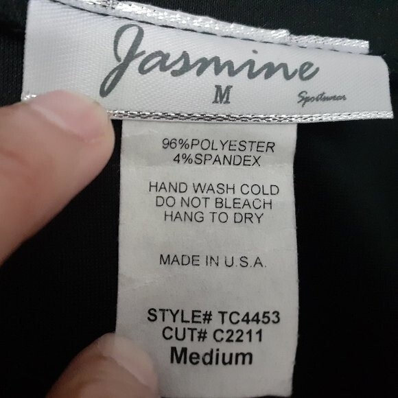 Jasmine Black Puff Sleeve Crop Top with Front Knot Sz Medium - Picture 8 of 10